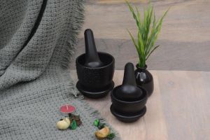 Dark Affair Wooden Mortar Pestle