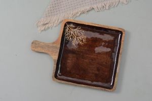 Gold Merry Wooden Serving Tray