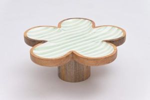 Lime Line Wooden Cake Stand