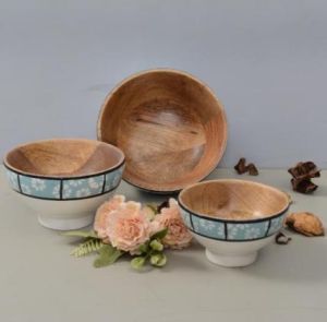 Modern Tribe Wooden Serving Bowl