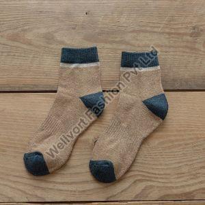Blue & Brown Cotton Unisex Ankle Sock