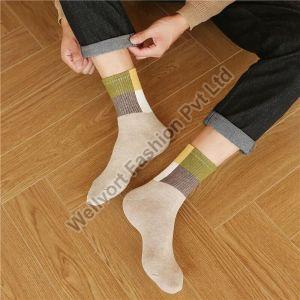 Multicolor Unisex Non Terry Cotton Sock