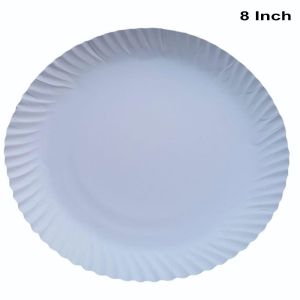 8 Inch Duplex White Wrinkle Paper Plate