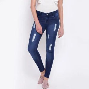 Ladies Rough Denim Jeans