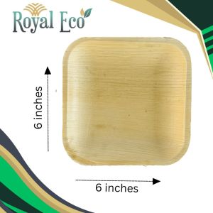 Biodegradable areca plate 6 inch square