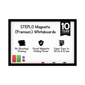 STEPLO (Black) Magnetic Wall Whiteboards