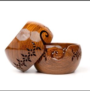 Wooden yarn bowl