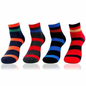 Cotton Striped Ankle Length Socks