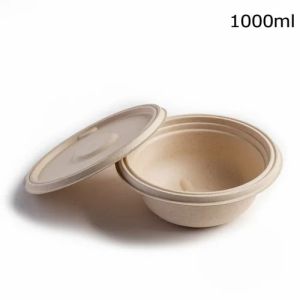 1000 ml Disposable Round Bagasse Bowls