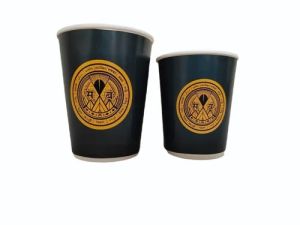300 ml Black Printed Paper Coffee Cups