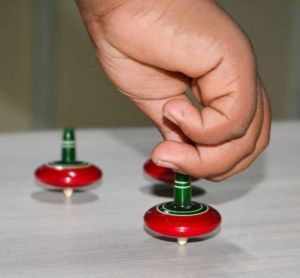 Polished Wooden Apple Top Toy For Baby Playing