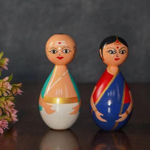 Wooden Pandit Couple Toy