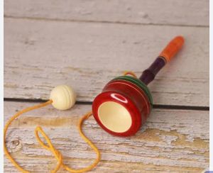 Polished Wooden Swinging Ball Toy For Baby Playing