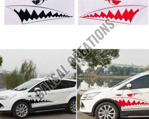 Customised PVC Printed Car Body Sticker, Color : Black, Red