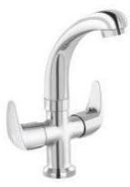 Luna Brass Centre Hole Basin Mixer Tap