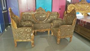 Antique Wooden Sofa Set, Seat Material : Fabric