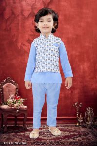 0-2 Years Boys Blue Kurta Pajama Set