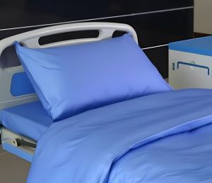 Plain Non Woven Laminated Fabric Hospital Bed Sheet, Color : Blue