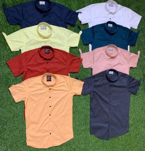 Mens Plain Half Sleeve Shirt