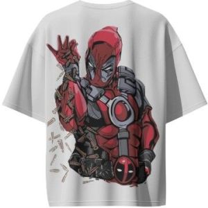 Deadpool White Printed T-shirt