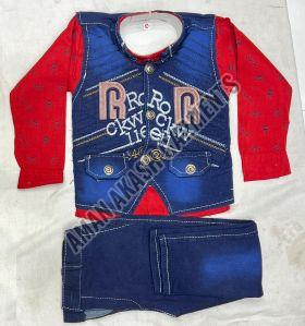 Kids Blue Denim Baba Suit, Age : 3-5years