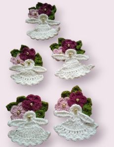 Cotton Crochet Brooch, Color : Multicolour