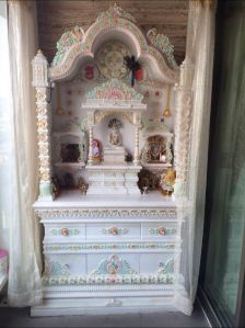 Polished Marble Stone Carved White Temple, Stone Form : Makrana