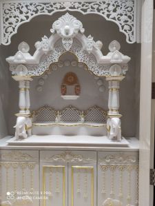 Polished White Carving Temple Marble, Stone Form : Makrana