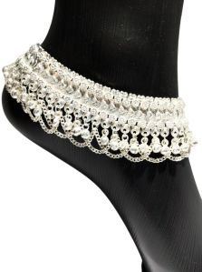 Alloy Polished Artificial Anklets, Color : Silver