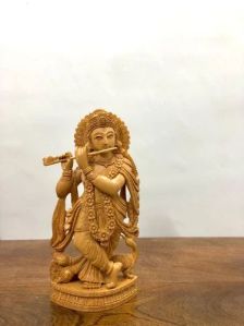 Polished Wooden Hand Carved Statue For Decoration