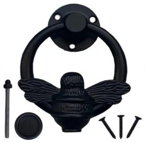 Bee Ring Black Antique Iron Door Knocker