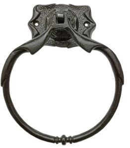 Decorative Black Antique Iron Towel Ring For Bathroom Fittings