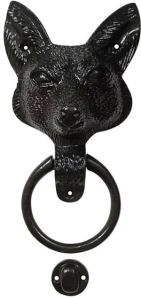 Fox Ring Black Antique Iron Door Knocker