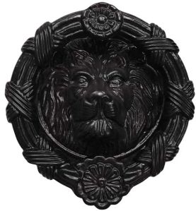 Large Lion Black Antique Iron Door Knocker