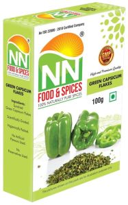 Green Capsicum Flakes, Packaging Size : 100gm