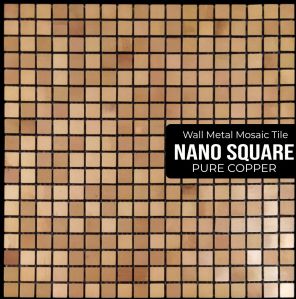 Nano Square Design Pattern Mosaic Tile (Copper, 15mm Square)