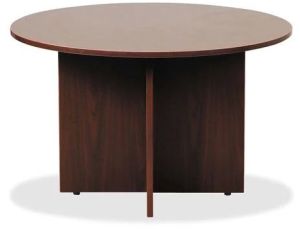 Plain Polished Round Wooden Office Table, Color : Brown