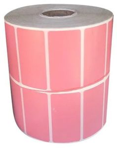 Pink Paper Barcode Sticker, Packaging Type : Roll