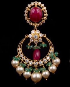 Exquisite Chandbali Bead Earrings