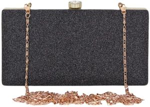 Black Resin Box Clutch Purse For Wedding