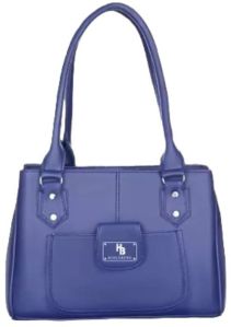 Faux Leather Blue Color Shoulder Bag