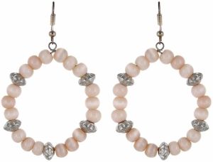 Pink Pearl Hoop Earring