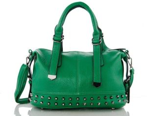 PU Leather Handbag In Green