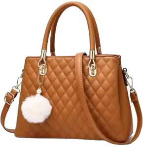 PU Leather Tan Color Hand Bag