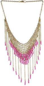 Pyramid Shape Pipe Chain Necklace In Rani Color