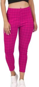 Rani Checkered Cotton Blend Jegging, Gender : Female