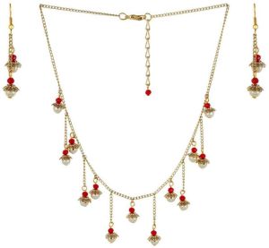 Red And White Necklace Set