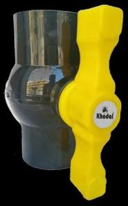 Khodal PVC Solid Black Ball Valve, Color : Black-gray-white For Water