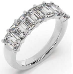 7 Stone Emerald Cut Lab Grown Diamond Ring