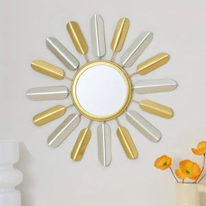 Golden Metal Wall Hanging Mirror